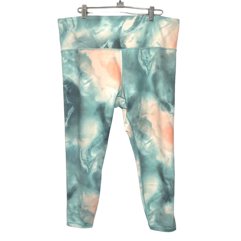 Athleta Womens Sz XL Elation Printed 7/8 Tight Tie Dye Blue Orange Stretch Yoga